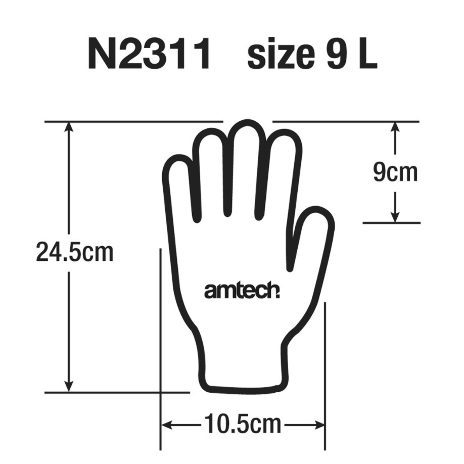 Amtech Fine Leather Palm Gloves - Image 3